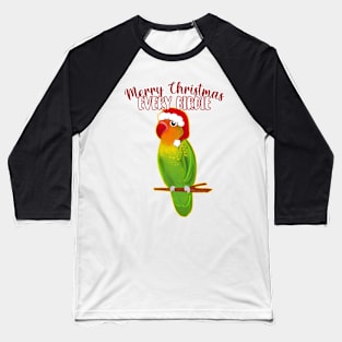 Funny LoveBird Agarpornis Merry Christmas Every birdie Baseball T-Shirt